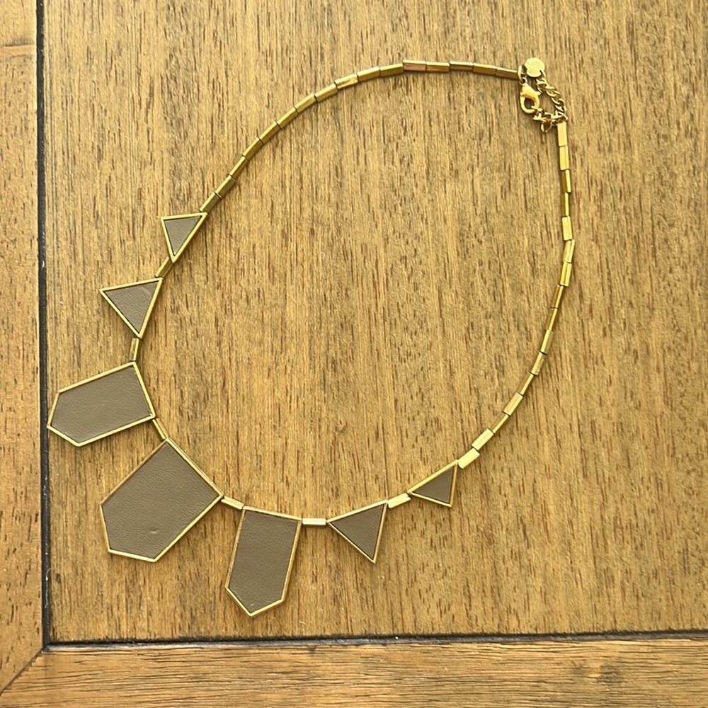 House of Harlow 1960 leather and gold collar necklace